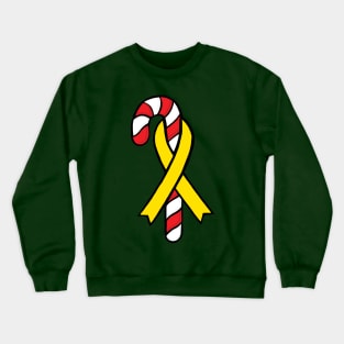 Candy cane awareness ribbon (Yellow) Crewneck Sweatshirt